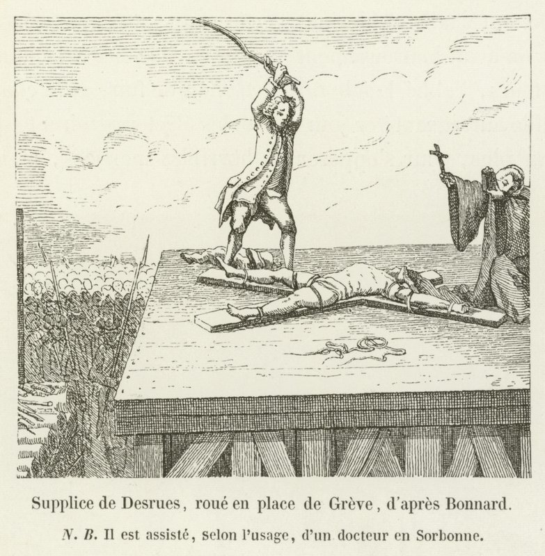 Desrues酷刑，轮子代替格雷夫，dapres Bonnard 作者 法语学校