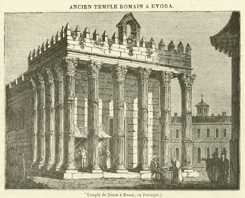 Temple de Diane a Evora, en Portugal (engraving) 作者 法语学校