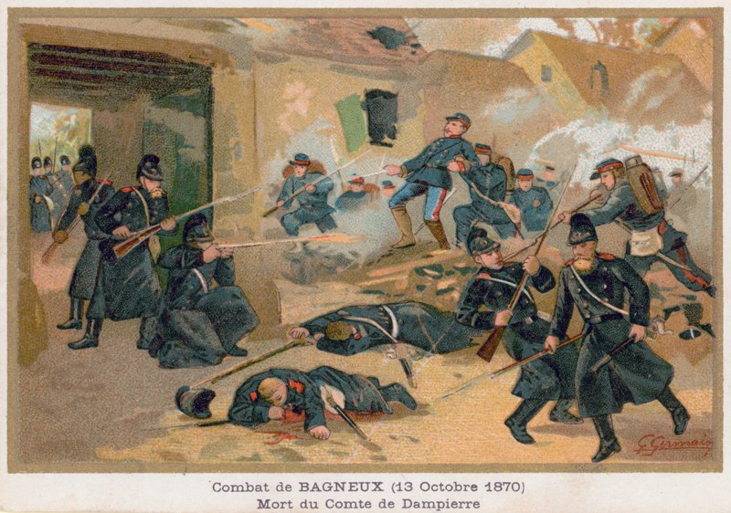 在Bagneux战斗期间Comte de Dampierre的死亡 作者 法语学校