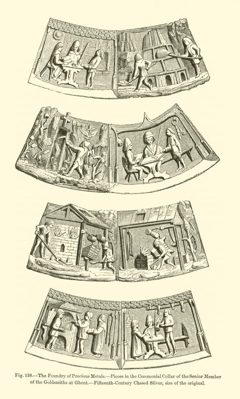 The Foundry of Precious Metals (engraving) 作者 法语学校