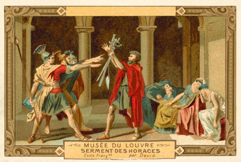 The Oath of the Horatii (chromolitho) 作者 法语学校