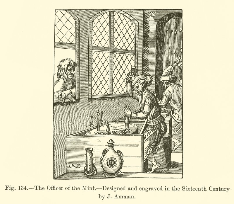 The Officer of the Mint (engraving) 作者 法语学校