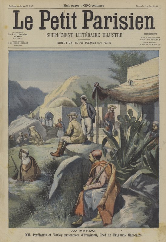 The Perdicaris Incident, Morocco (colour litho) 作者 法语学校