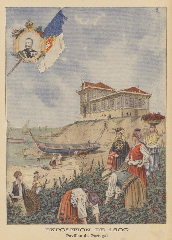 1900年巴黎世界博览会的葡萄牙馆（彩色平版印刷）。 作者 法语学校