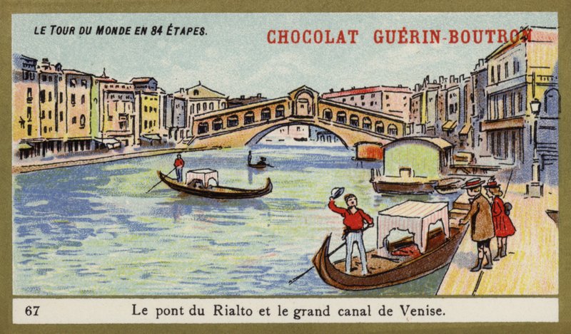 The Rialto Bridge and the Grand Canal of Venice (chromolitho) 作者 法语学校