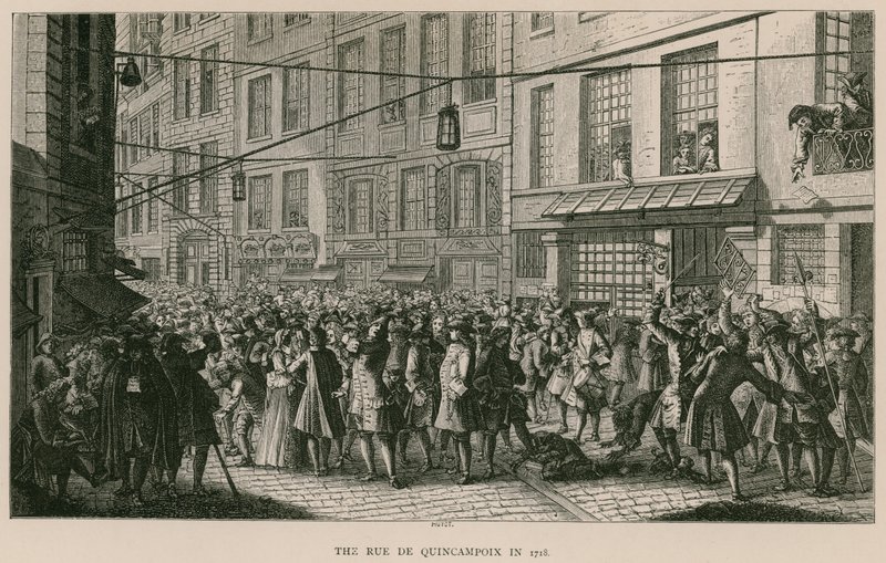 1718年的Rue de Quincampoix 作者 法语学校