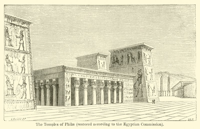 The Temples of Philae, restored according to the Egyptian Commission (engraving) 作者 法语学校