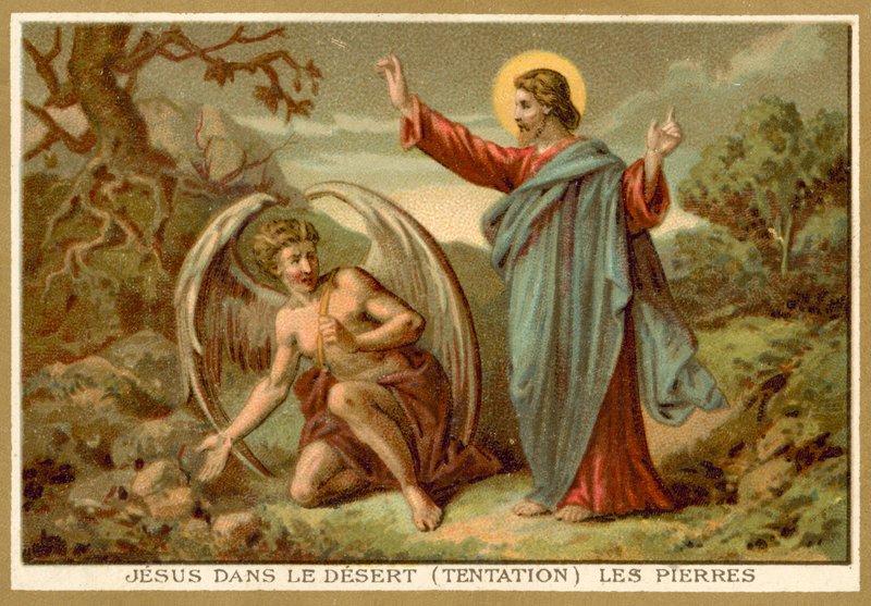 The Temptation of Christ (chromolitho) 作者 法语学校
