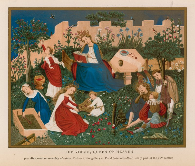 The Virgin, Queen of Heaven (chromolitho) 作者 法语学校
