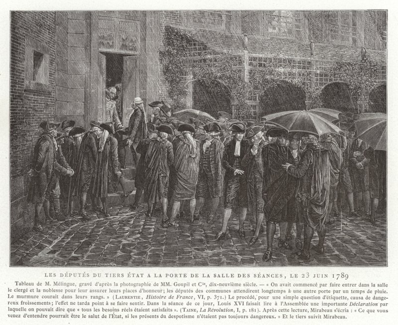 1789年6月23日在Salle des Seances门口的第三产业代表 作者 法语学校