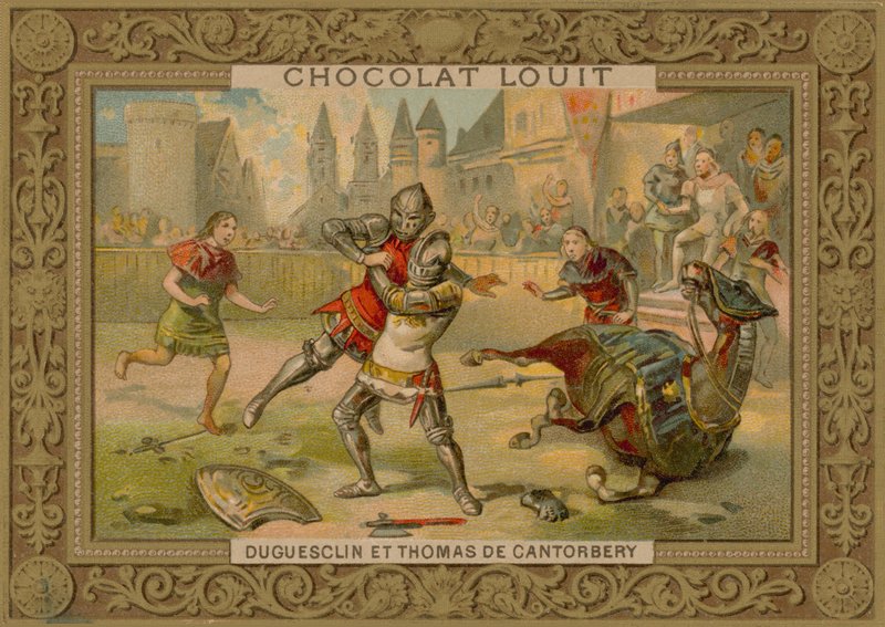 Bertrand Du Guesclin（1320-1380）和坎特伯雷的托马斯之间的决斗 作者 法语学校