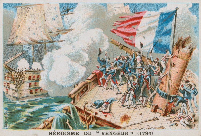 1794年法国军舰Vengeur du Peuple的英雄主义。 作者 法语学校