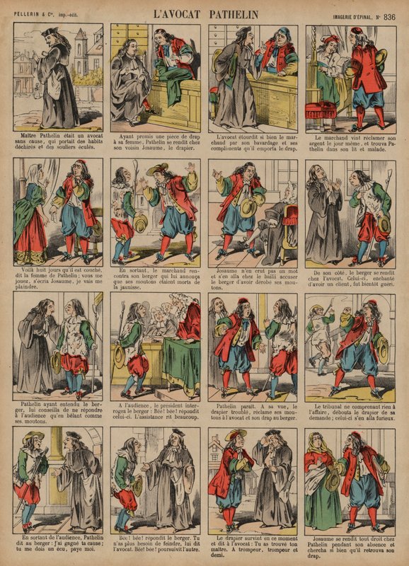 The lawyer Pathelin (coloured engraving) 作者 法语学校