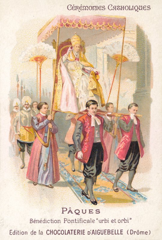 The pope being carried to make his traditional Easter blessing (chromolitho) 作者 法语学校