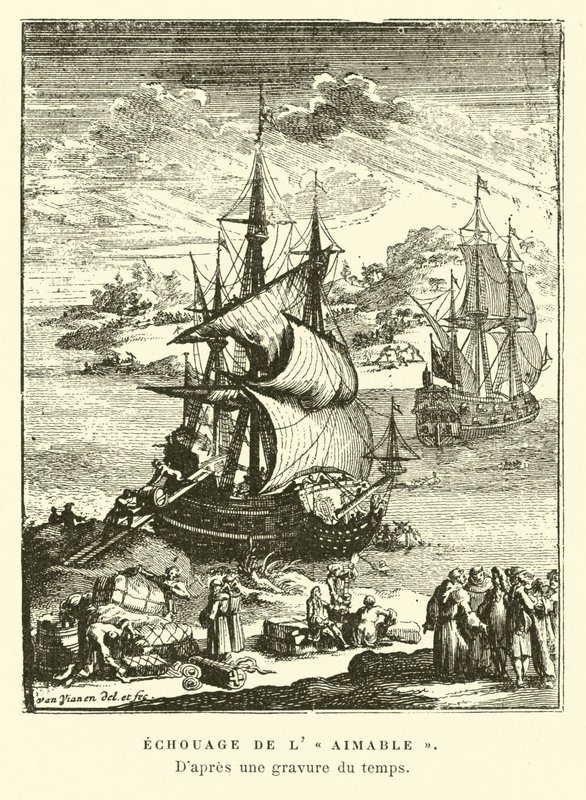 1685年，德克萨斯州Matagorda湾的lAimable搁浅 作者 法语学校