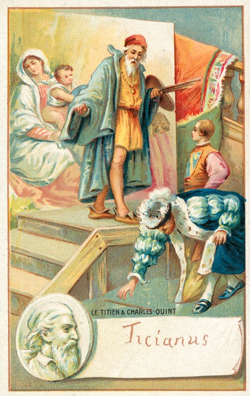 Titian and Emperor Charles V (chromolitho) 作者 法语学校