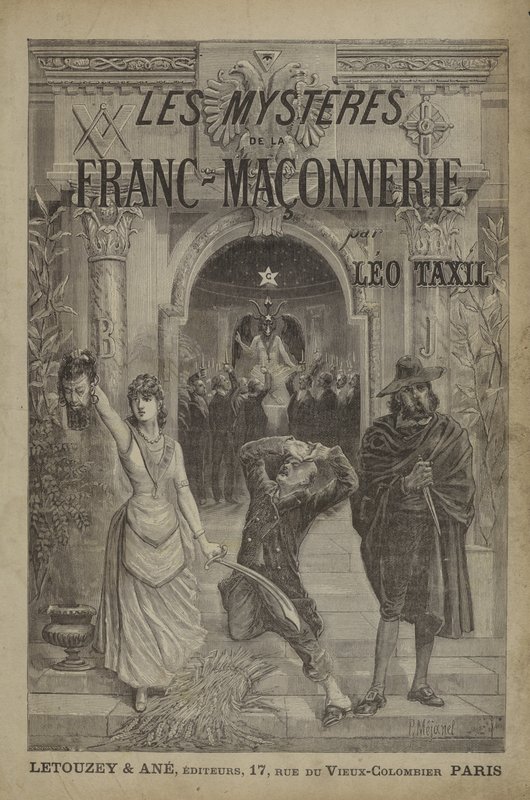 Les Mysteres de la Franc-Maçonnerie Devoiles的扉页插图（雕刻）。 作者 法语学校