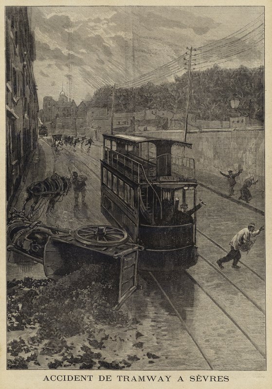法国塞夫勒的电车事故，1897年 作者 法语学校