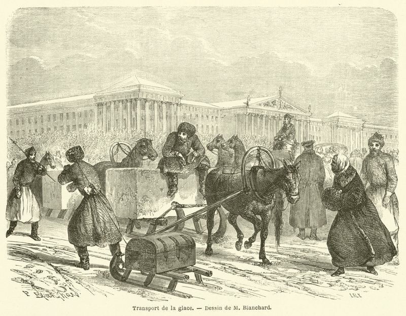 Transport de la glace (engraving) 作者 法语学校