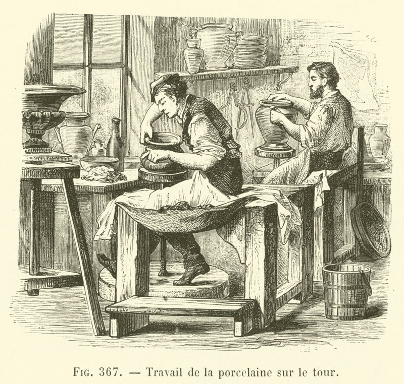 Travail de la porcelaine sur le tour (engraving) 作者 法语学校
