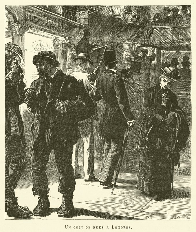 Un Coin De Rues A Londres（雕刻）。 作者 法语学校