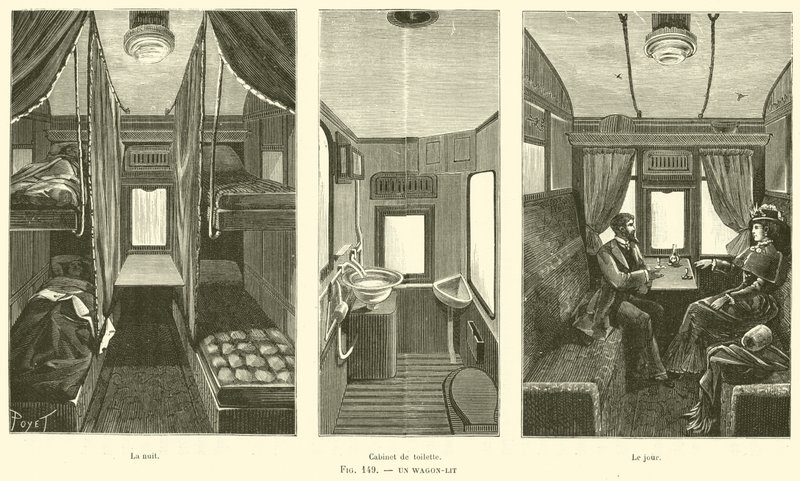 Un Wagon-Lit (engraving) 作者 法语学校