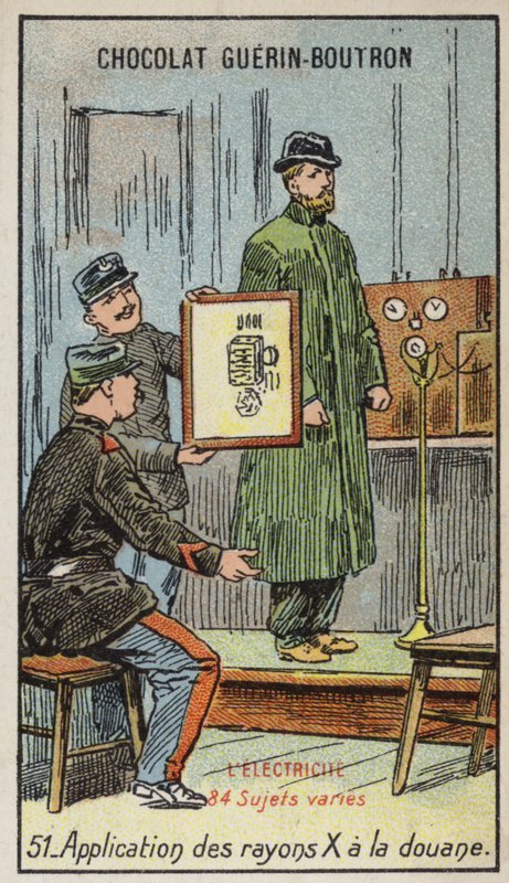 Using X-rays at customs (chromolitho) 作者 法语学校