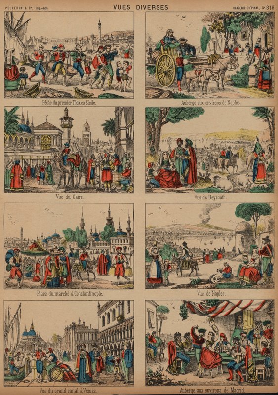 Views from around the World (coloured engraving) 作者 法语学校