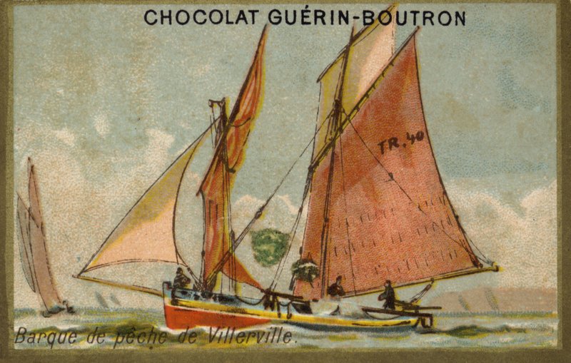 Villerville fishing boat (chromolitho) 作者 法语学校