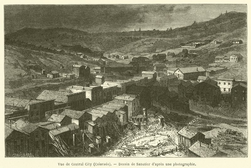 Vue de Central City，科罗拉多州（版画） 作者 法语学校