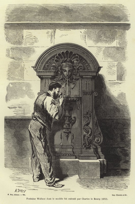 华莱士喷泉由Charles Auguste Lebourg设计，巴黎，1872年 作者 法语学校