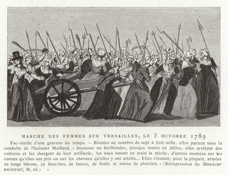 1789年10月5日，妇女在法国大革命的凡尔赛宫游行 作者 法语学校