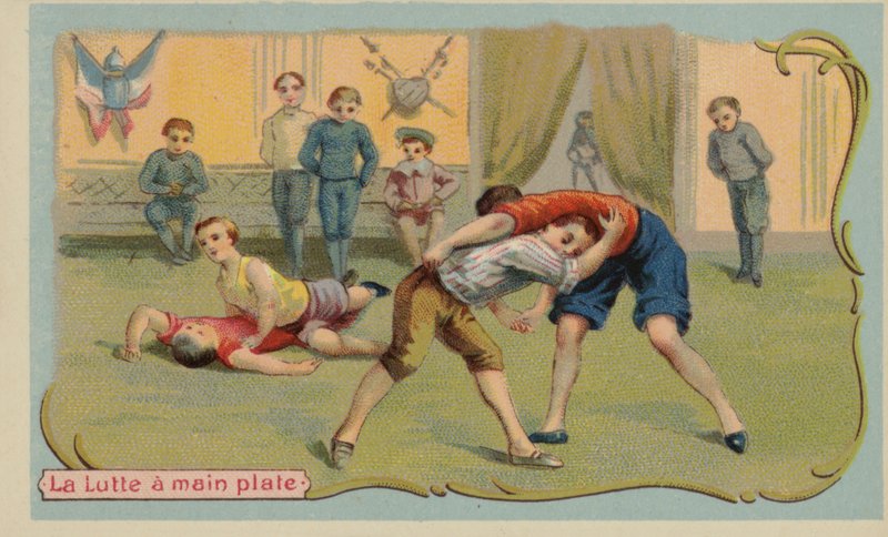 Wrestling (chromolitho) 作者 法语学校