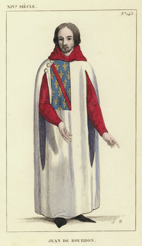 XIV Siecle, Jean de Bourbon (coloured engraving) 作者 法语学校