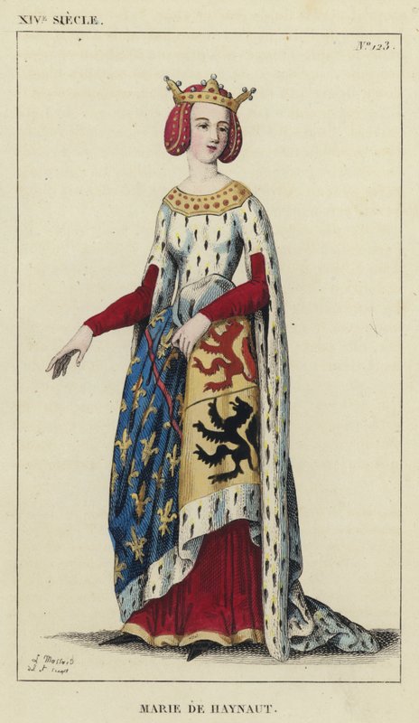 XIV Siecle，Marie de Haynaut（彩色雕刻） 作者 法语学校