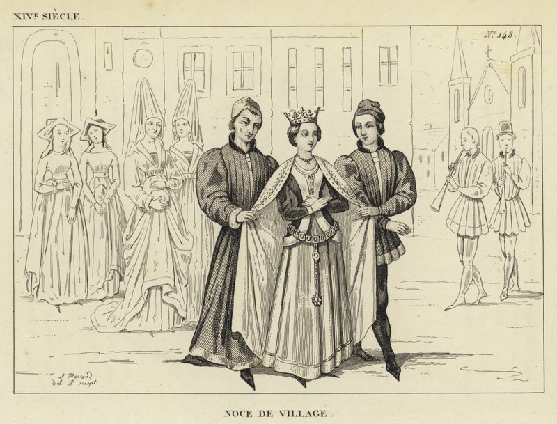 XIV Siecle, Noce de Village (engraving) 作者 法语学校