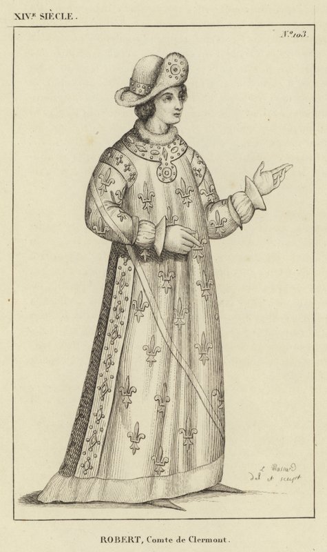 XIV Siecle, Robert, Comte de Clermont (engraving) 作者 法语学校