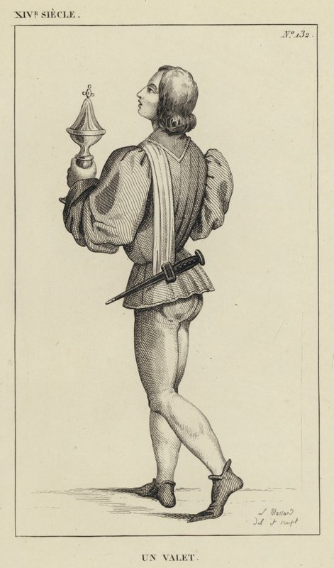 XIV Siecle, Un Valet (engraving) 作者 法语学校
