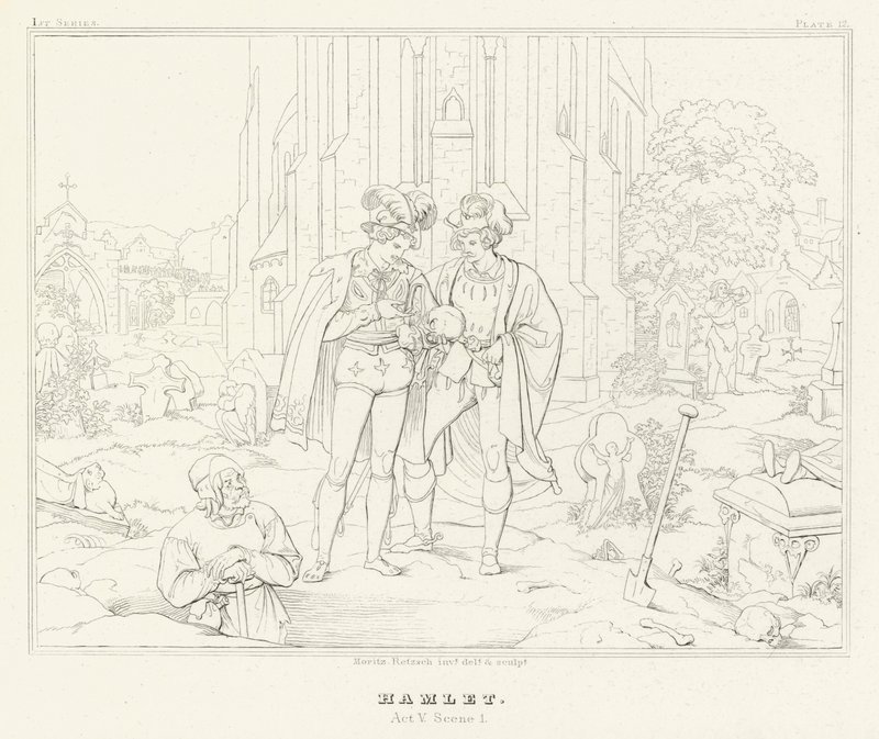 Hamlet, Act V, Scene 1 (engraving) 作者 弗里德里希·奥古斯特·莫里茨·雷茨奇