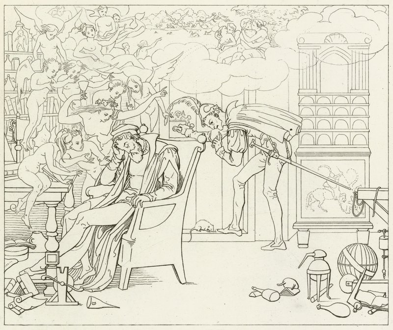 歌德的浮士德的插图 作者 弗里德里希·奥古斯特·莫里茨·雷茨奇