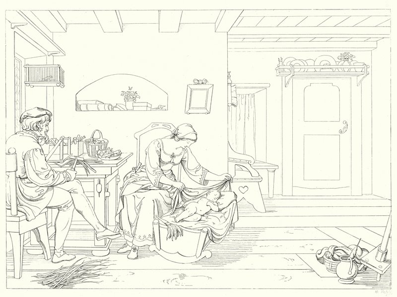 席勒的《冯德格洛克的谎言》或《钟声》的插图（版画） 作者 弗里德里希·奥古斯特·莫里茨·雷茨奇