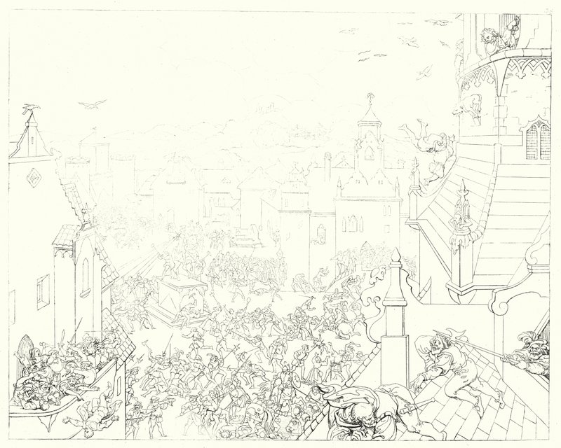 席勒的《冯德格洛克的谎言》或《钟声》的插图（版画） 作者 弗里德里希·奥古斯特·莫里茨·雷茨奇