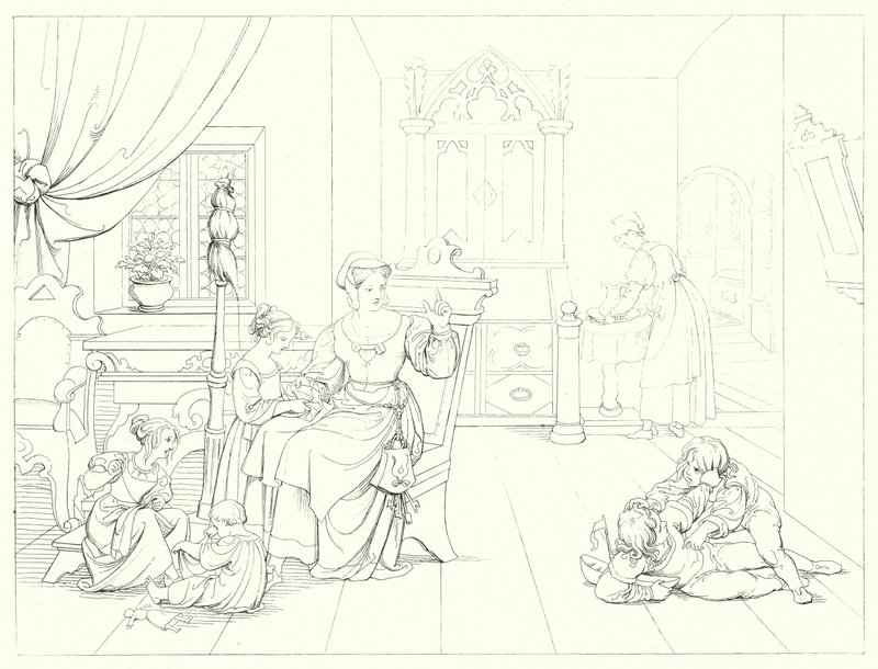 席勒的《冯德格洛克的谎言》或《钟声》的插图（版画） 作者 弗里德里希·奥古斯特·莫里茨·雷茨奇