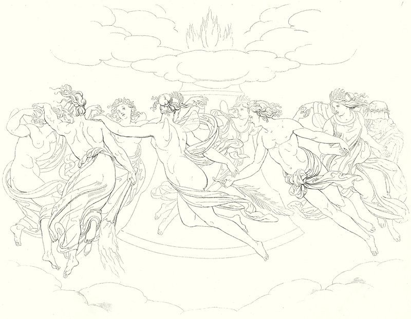 席勒的《钟声之歌》插图（雕刻）。 作者 弗里德里希·奥古斯特·莫里茨·雷茨奇