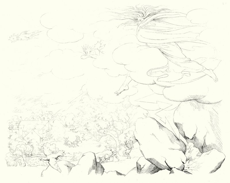 席勒的《钟声之歌》插图（雕刻）。 作者 弗里德里希·奥古斯特·莫里茨·雷茨奇