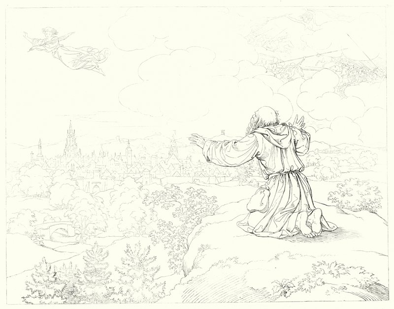 席勒的《钟声之歌》插图（雕刻）。 作者 弗里德里希·奥古斯特·莫里茨·雷茨奇