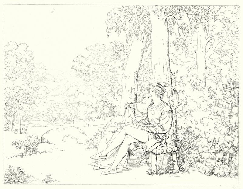 席勒的《冯德格洛克的谎言》或《钟声》的插图（版画） 作者 弗里德里希·奥古斯特·莫里茨·雷茨奇