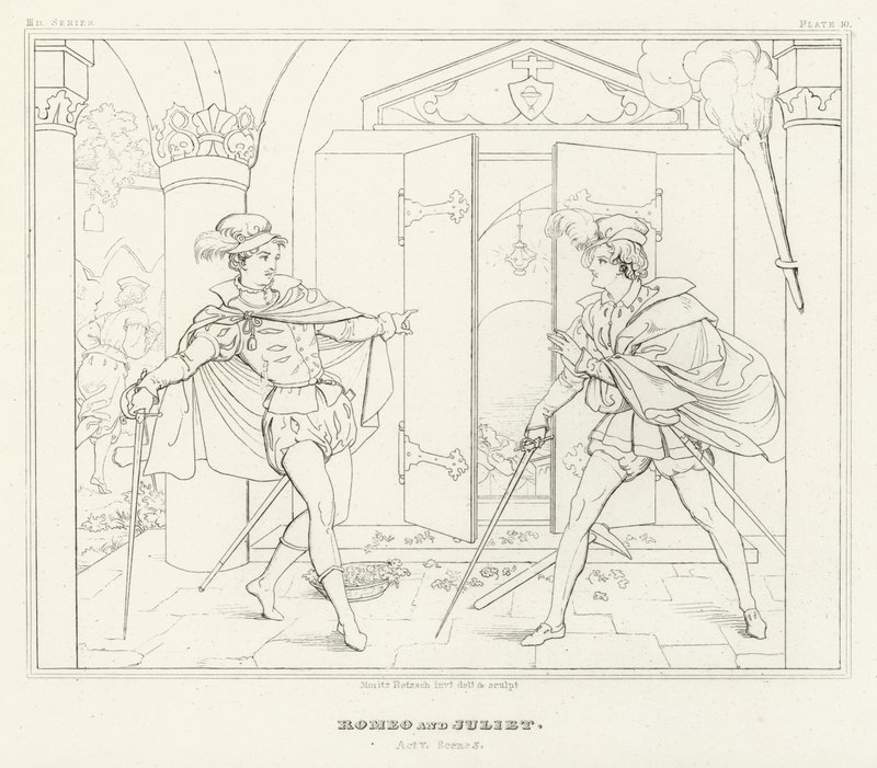 Romeo and Juliet, Act V, Scene 3 (engraving) 作者 弗里德里希·奥古斯特·莫里茨·雷茨奇