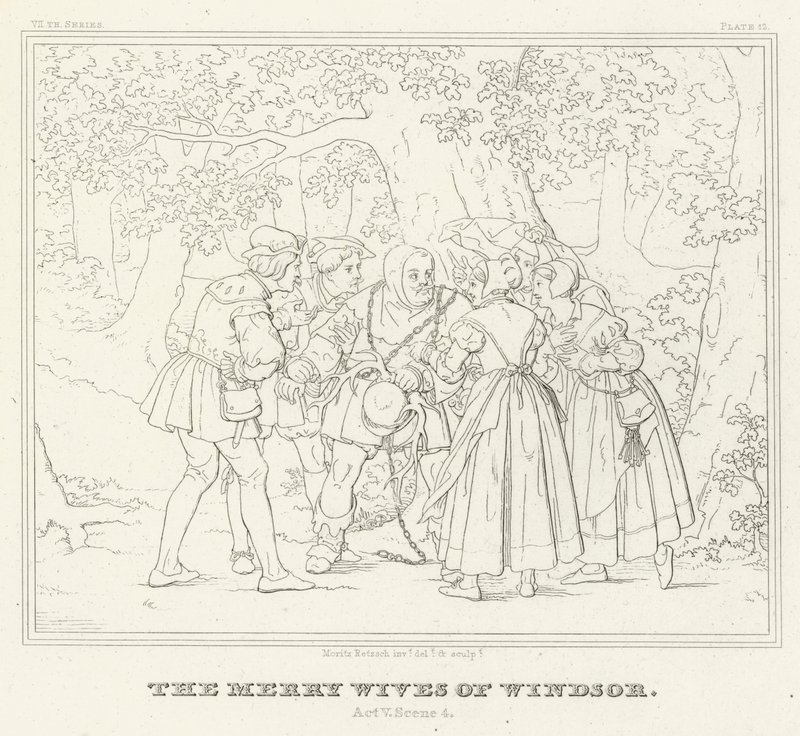 The Merry Wives of Windsor, Act V, Scene 4 (engraving) 作者 弗里德里希·奥古斯特·莫里茨·雷茨奇
