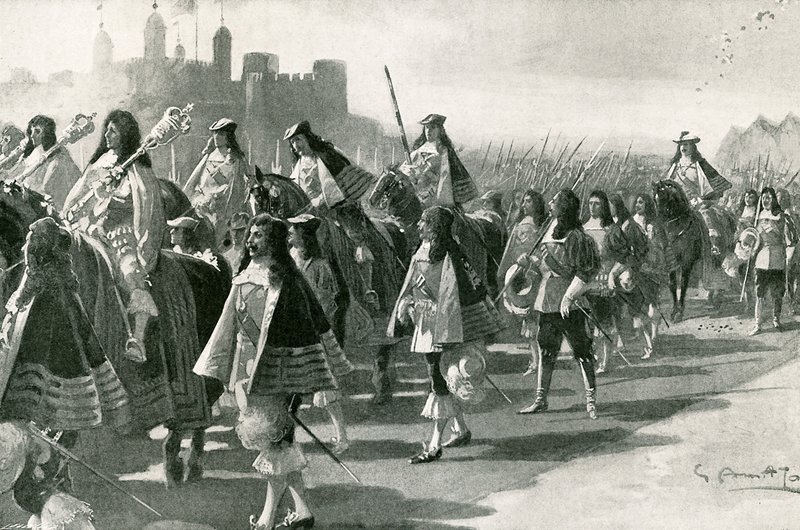 塔的最后一次游行：1661年4月22日，查理二世及其在塔山的随行人员 作者 GS阿马托